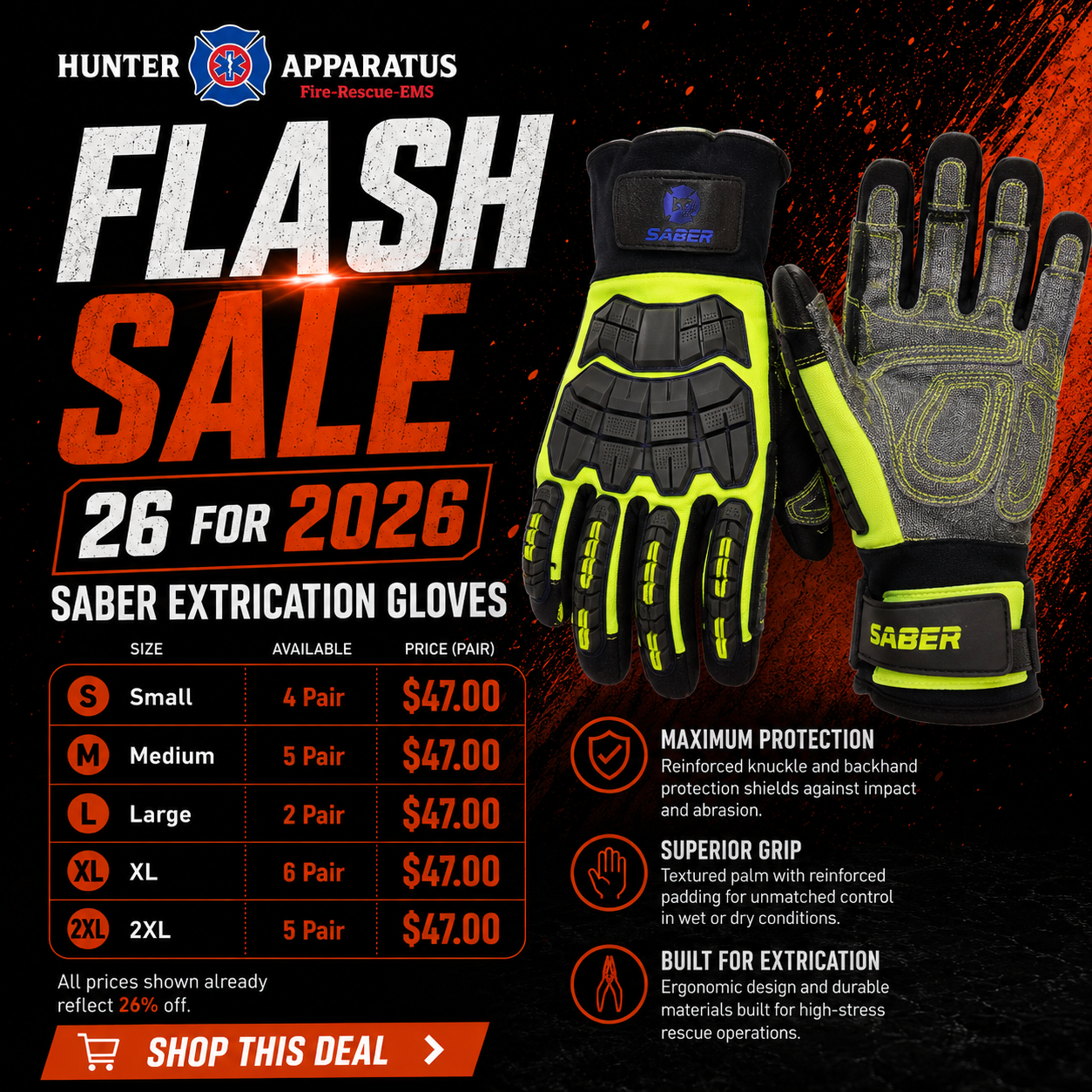 SABER GLOVES Flash Sale