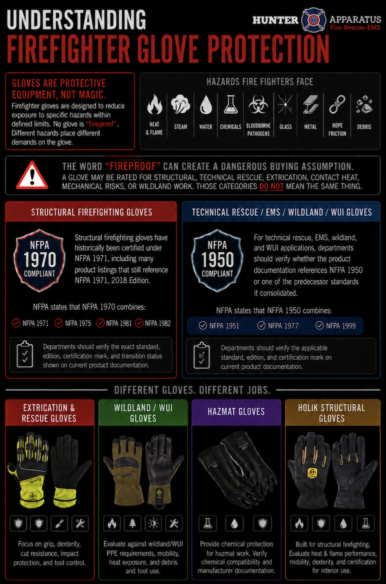 Are Firefighter Gloves Actually Fireproof? and Understanding heat and flame protection levels – Glove Type InfoGraphic Are Firefighter Gloves Actually Fireproof? and Understanding heat and flame protection levels - Glove Type InfoGraphic